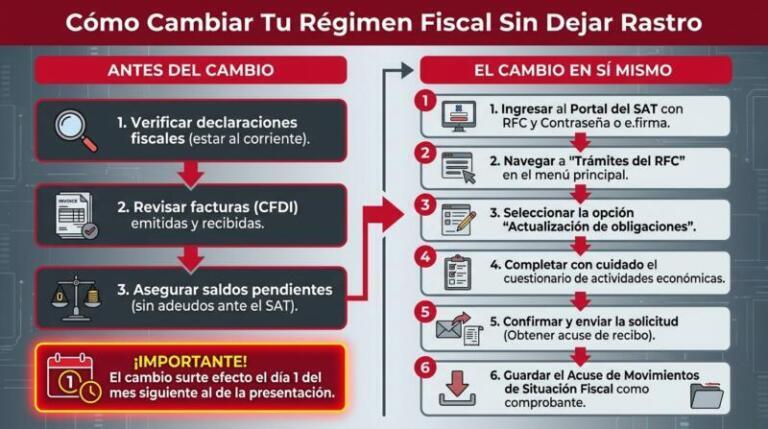 Cómo cambiar de régimen fiscal en el SAT sin errores en 2026: lo que ...